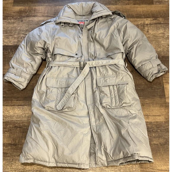 Long Duck Down Coat Parka Overcoat Unisex Men L / W XL 112 Vintage Natur Daunen - Picture 9 of 16